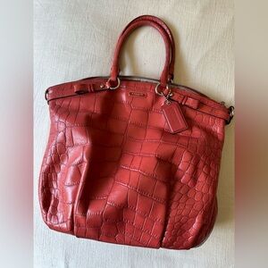 Vintage Coach Madison Lindsey Crocodile Embossed handbag